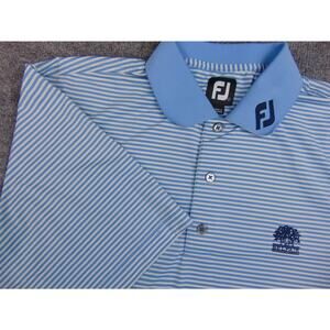 Belfair‎ Golf Shirt Mens Large Blue White Stripe Footjoy Polo